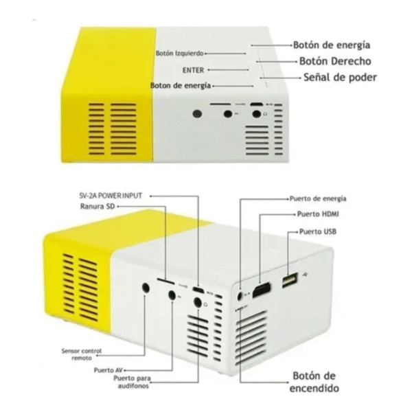 Mini Proyector Led Portatil Amarillo - Image 2